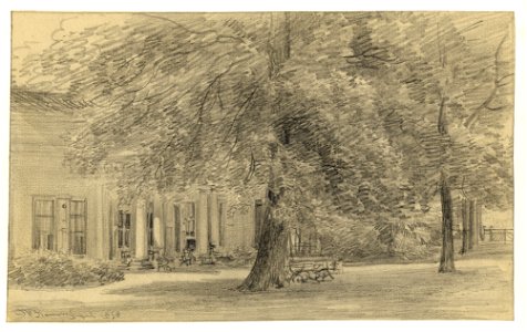 HUA-202544-Gezicht op de achtergevel van het huis Beukenburg aan de Beukenburgerlaan bij Groenekan gemeente Maartensdijk NB Het landhuis Beukenburg is in 1925 af