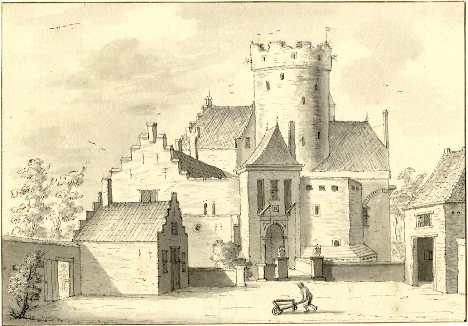 HUA-201517-Gezicht op het kasteel Loenersloot uit het westen vanaf het voorterreinNB Dit kasteel heeft tegenwoordig het adres Rijksstraatweg 211 te Loenersloot g