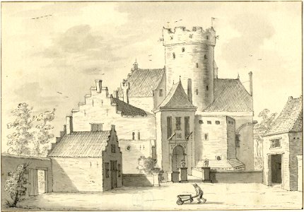 HUA-201517-Gezicht op het kasteel Loenersloot uit het westen vanaf het voorterreinNB Dit kasteel heeft tegenwoordig het adres Rijksstraatweg 211 te Loenersloot g