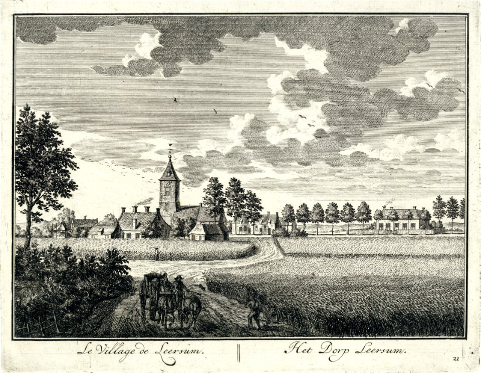 HUA-202190-Gezicht op dorp Leersum uit het zuiden