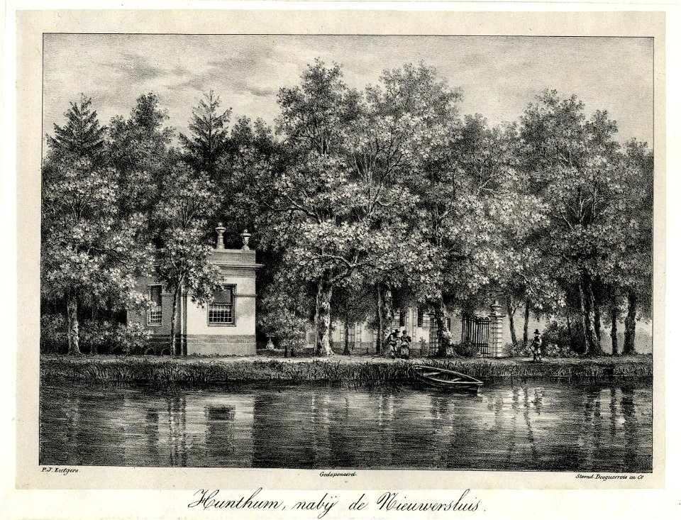 HUA-201455-Gezicht over de Vecht bij Breukelen op de theekoepel van het huis Hunthum bij Nieuwersluis