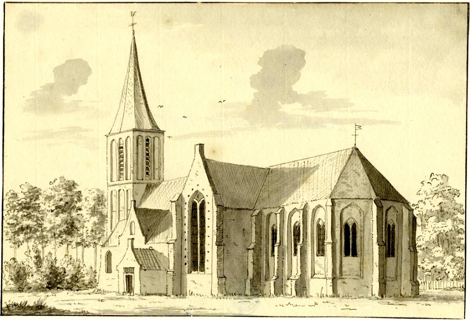 HUA-200959-Gezicht op de Nederlands Hervormde kerk te Wilnis uit het zuidoosten