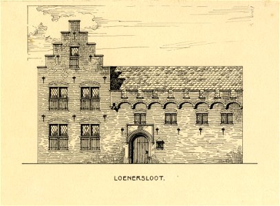 HUA-202597-Opstand van de gereconstrueerde voorgevel van het huis Loenersloot Nieuwegracht 20 te Utrecht