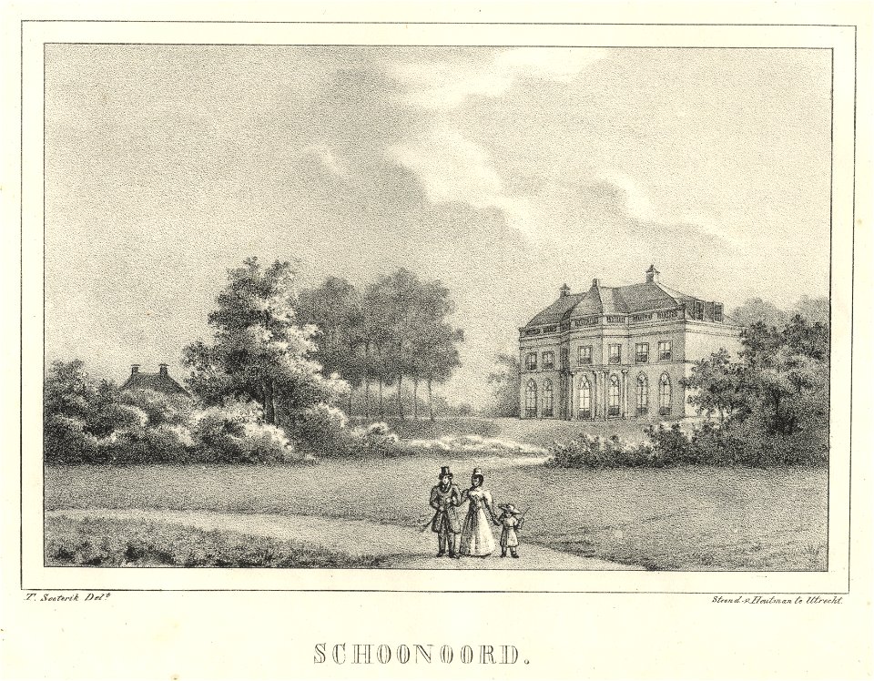 HUA-201966-Gezicht op de achter en de zijgevel van het huis Schoonoord te Zeist