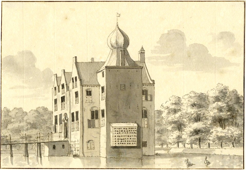HUA-201271-Gezicht op het kasteel Groenewoude bij Woudenberg uit het zuidoosten