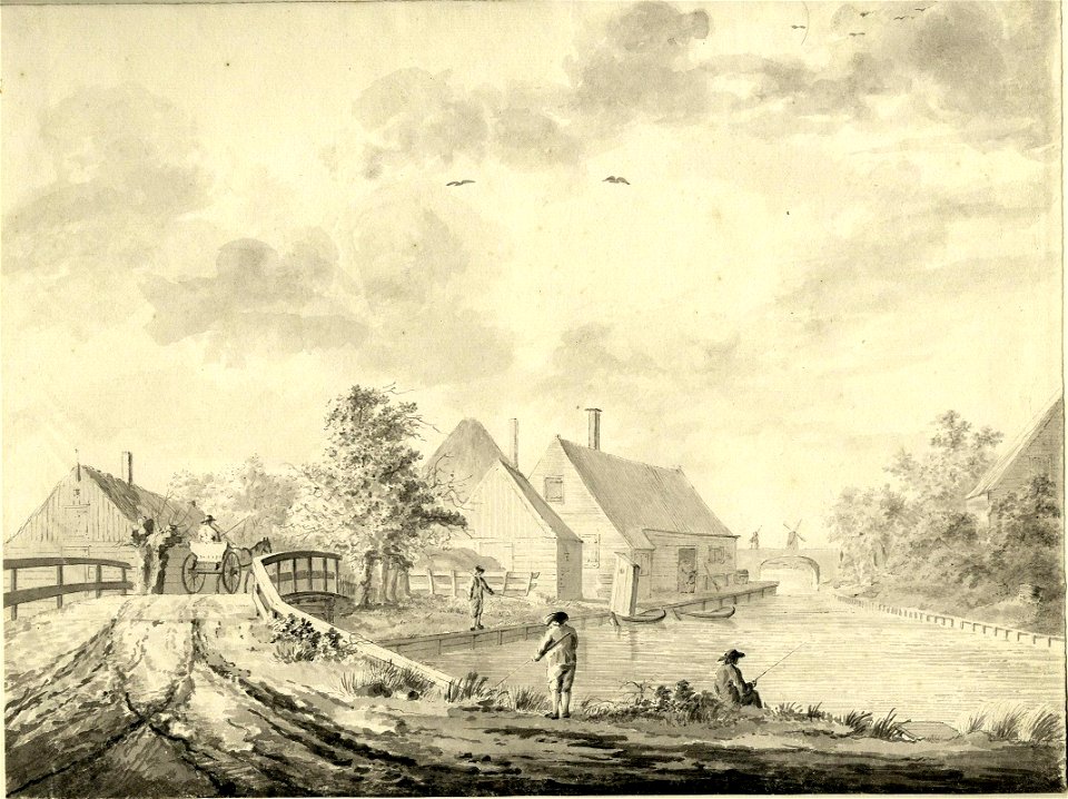 HUA-206192-Gezicht op een boerderij aan het water in de omgeving van Loenen aan de Vecht