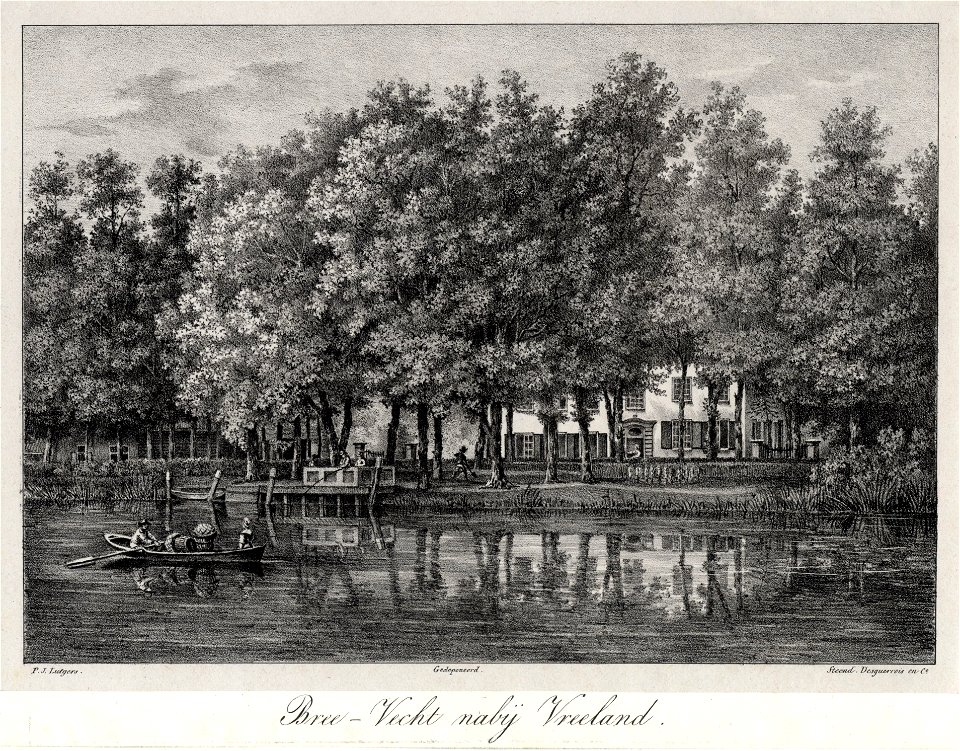 HUA-202413-Gezicht over de Vecht bij Vreeland op de voorgevel van het huis Bree Vecht