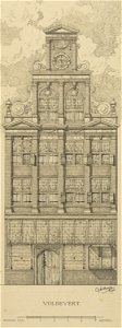 HUA-206808-Afbeelding van de voorgevel van het huis Volbeyert aan de Oudegracht te UtrechtNB Het huis Volbeyert heeft sinds 1917 het adres Oudegracht 154