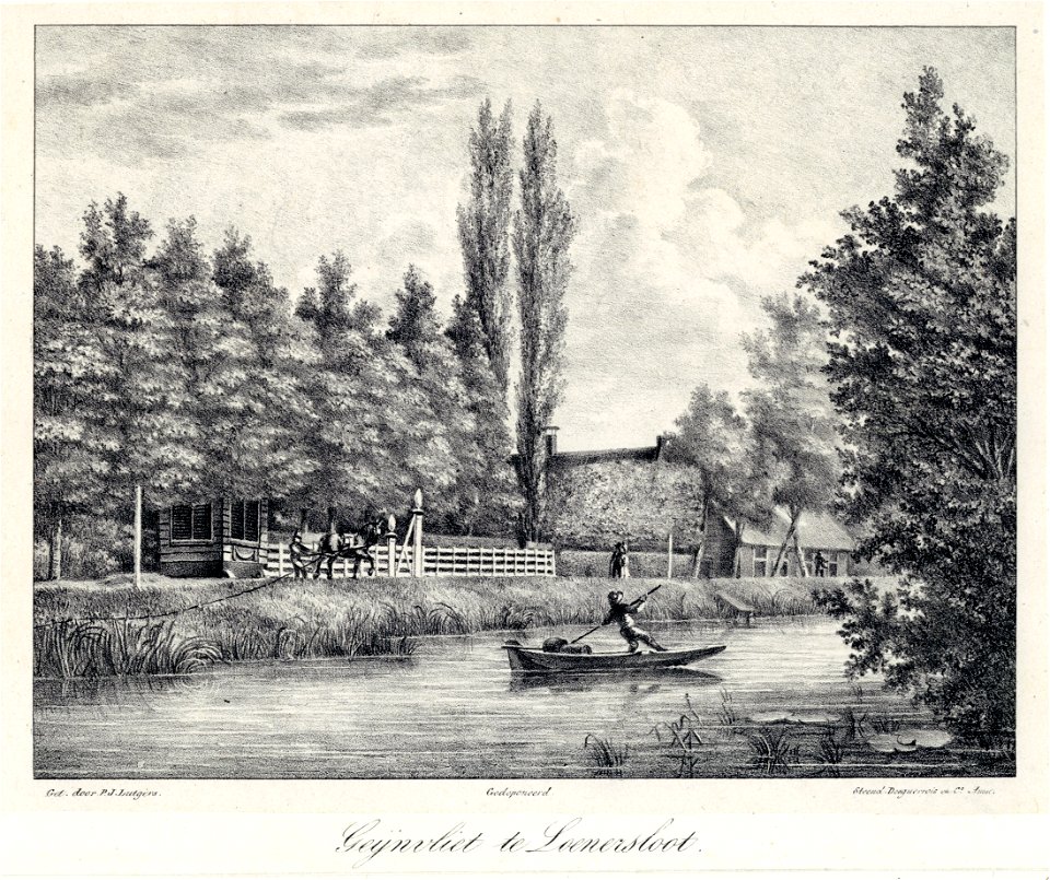 HUA-202402-Gezicht over de Vecht op de theekoepel van de buitenplaats Geynvliet te Loenersloot