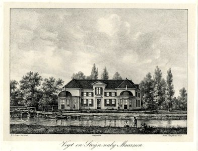 HUA-202043-Gezicht over de Vecht op de voorgevel van het huis Vechtenstein Zandpad 1 te Maarssen