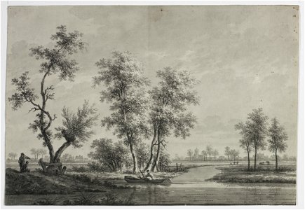 HUA-206266-Gezicht op een landschap met op de achtergrond het dorp Westbroek