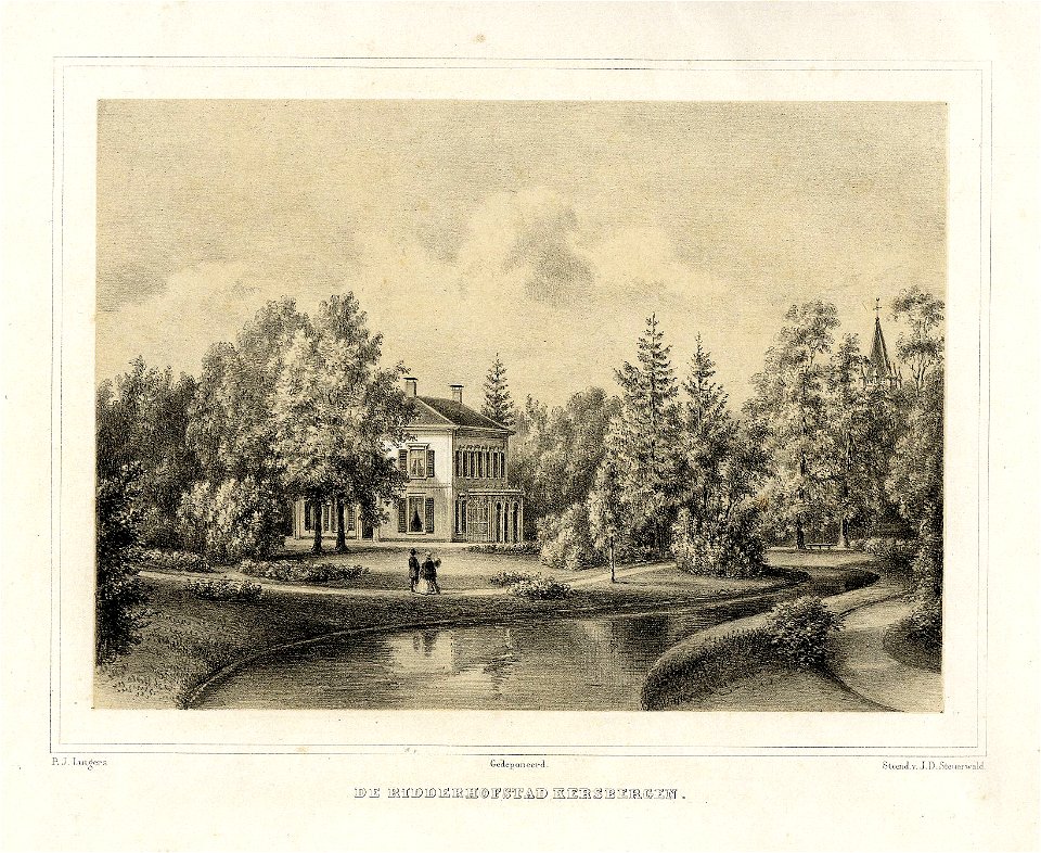 HUA-201467-Gezicht op het huis Kersbergen en het omringende landschapspark te Zeist