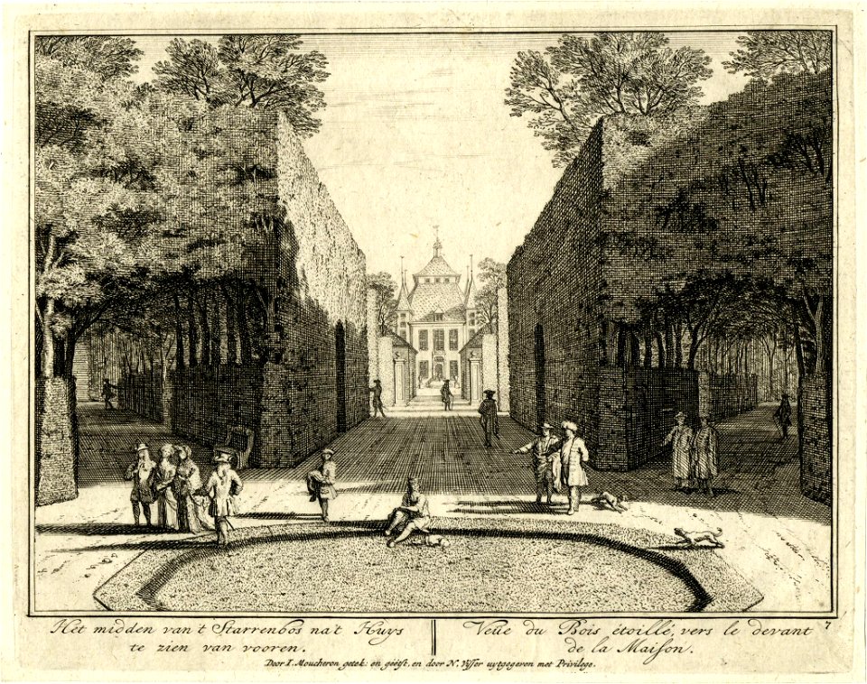 HUA-201393-Gezicht op de voorgevel van het huis Heemstede te Houten vanaf het midden van het sterrebos