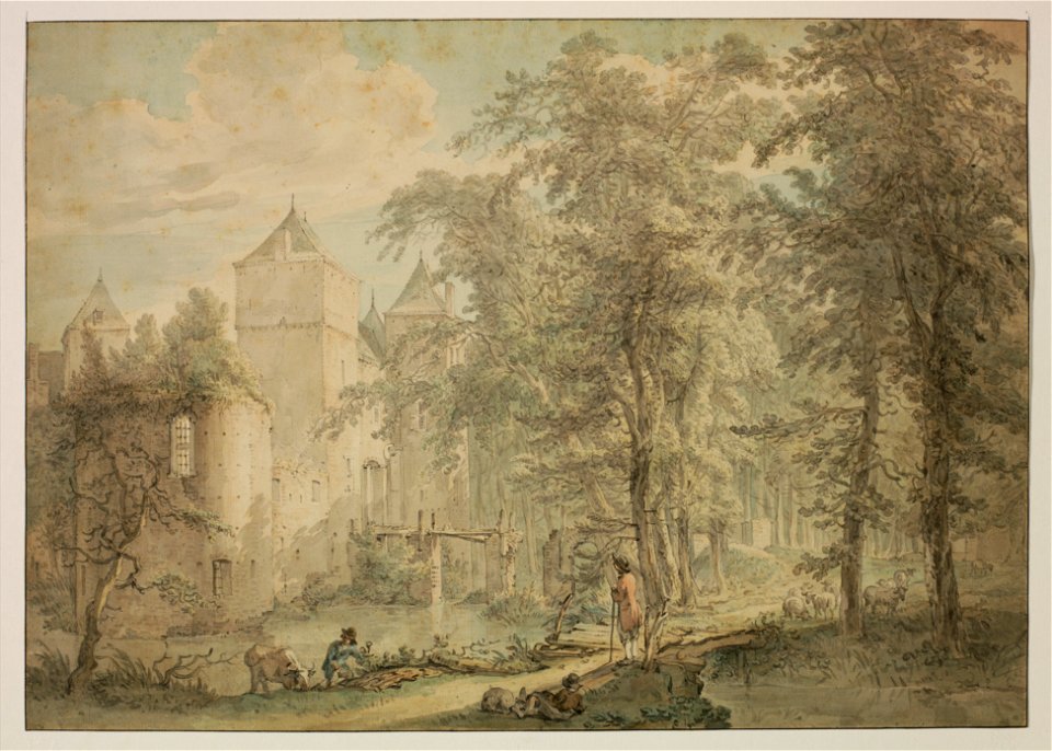 HUA-206298-Gezicht op het vervallen kasteel De Haar bij Haarzuilens uit het noordwestenNB De gemeente Haarzuilens is per 1 januari 1954 opgenomen in de gemeente 
