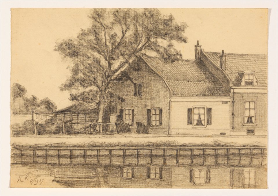 HUA-206598-Gezicht op over de Vecht te Utrecht met het huis Jagerskade 30