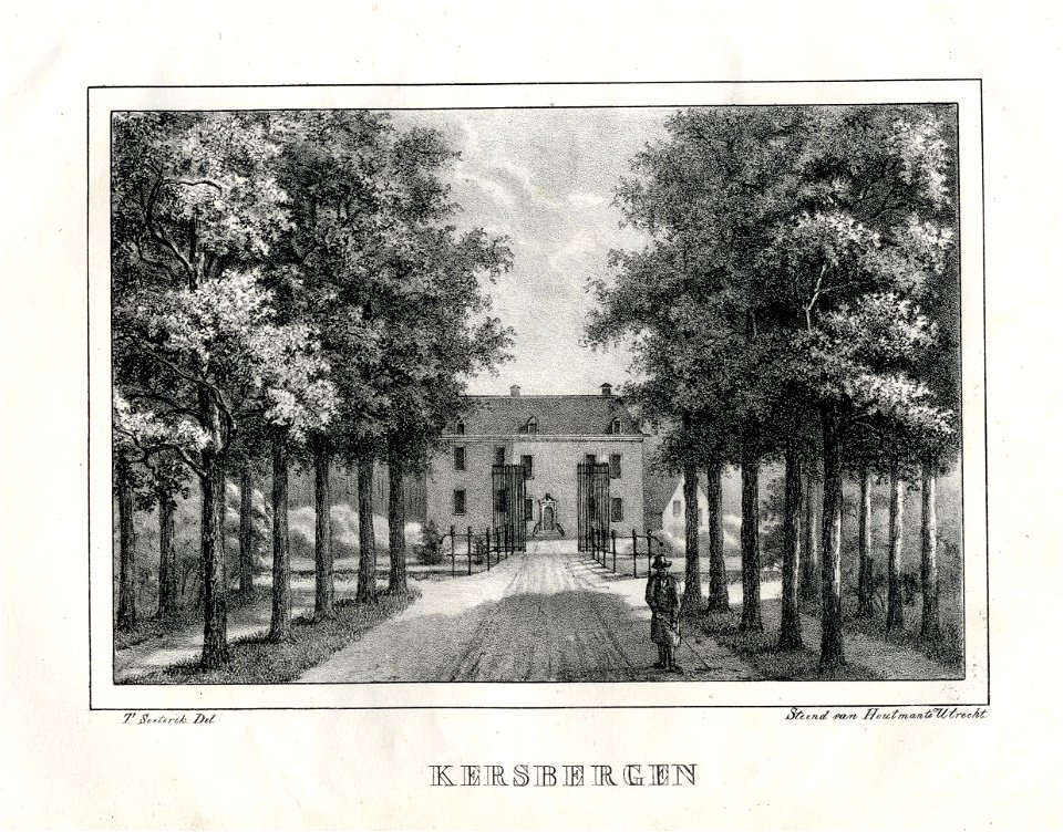 HUA-201495-Gezicht vanaf de oprijlaan op de voorgevel van het huis Kersbergen bij Zeist