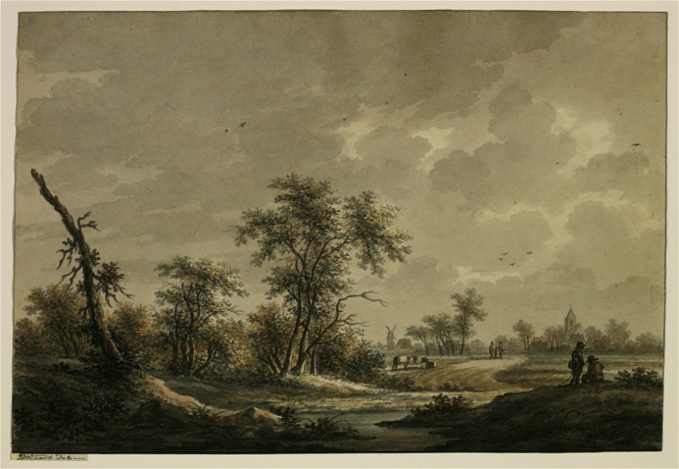 HUA-206489-Gezicht op een landschap in de omgeving van VleutenNB De gemeente Vleuten is per 1 januari 1954 opgenomen in de gemeente Vleuten De Meern deze gemeent