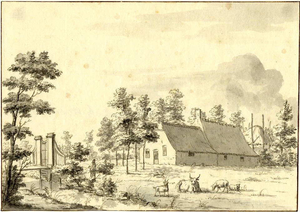 HUA-201985-Gezicht op de boerderij op het terrein van de heerlijkheid Vlooswijk bij Montfoort