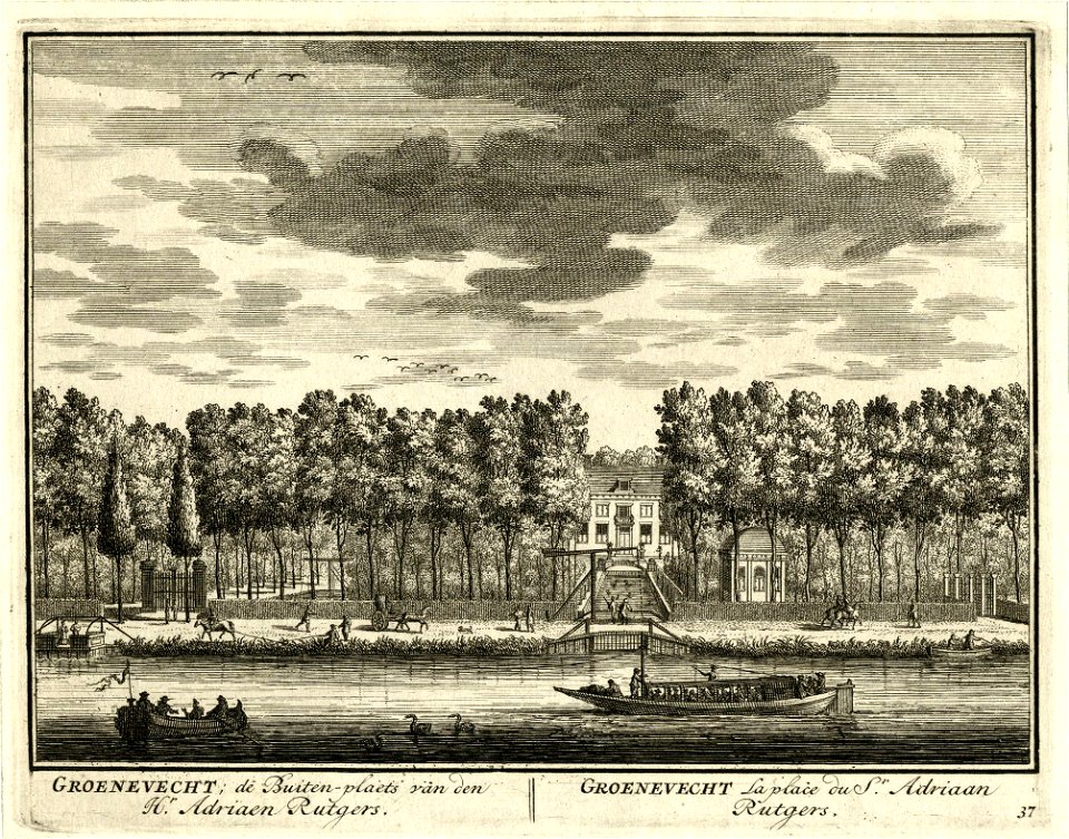 HUA-201295-Gezicht over de Vecht op de buitenplaats Groenevecht bij Breukelen