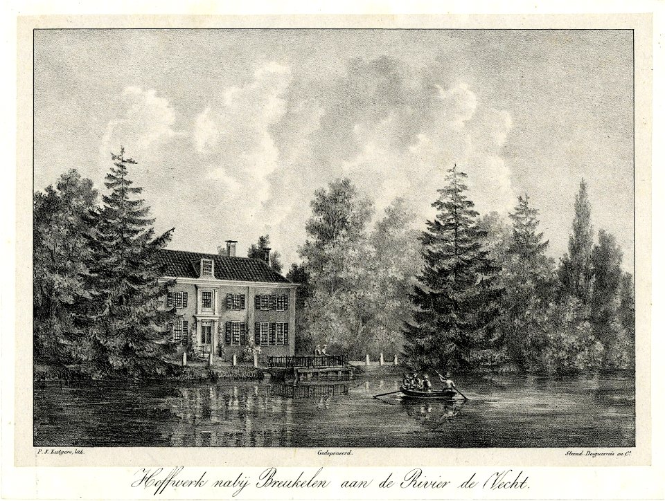 HUA-201446-Gezicht over de Vecht bij Breukelen op de voorgevel van het huis Hoffwerk uit het zuidoosten