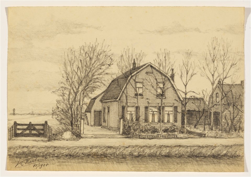 HUA-206589-Gezicht op het huis Catharina aan de Inundatiekade te Maartensdijk ter hoogte van de Antonius Matthaeuslaan te Utrecht met op de achtergrond de watert