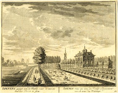 HUA-201506-Gezicht op de Vecht met de buitenplaats Loenen en op de achtergrond de kerktoren van Loenen