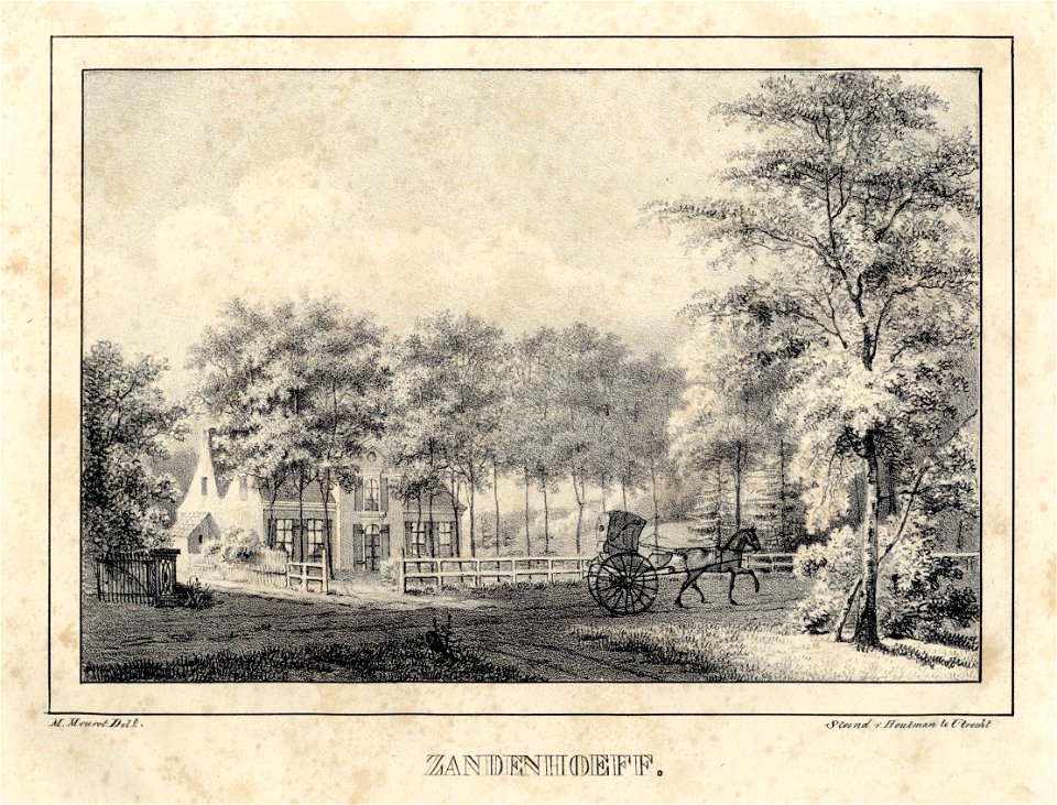 HUA-202391-Gezicht op de zij en de voorgevel van het huis Zandenhoeff te Zeist