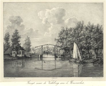 HUA-202399-Gezicht op de Vecht met de klapbrug te Nieuwersluis