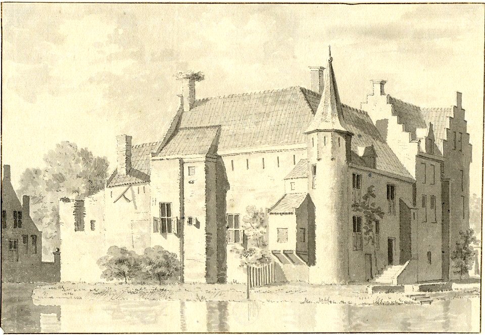 HUA-201839-Gezicht op de achter en de zijgevel van het kasteel Rijsenburg bij Driebergen