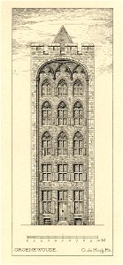 HUA-202654-Opstand van de gereconstrueerde voorgevel van het huis Groenewoude Oudegracht 151 te Utrecht