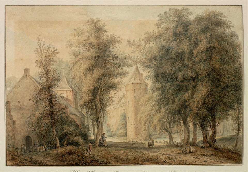 HUA-206311-Gezicht op het kasteel De Haar bij Haarzuilens uit het oosten met links de kapelNB De gemeente Haarzuilens is per 1 januari 1954 opgenomen in de gemee