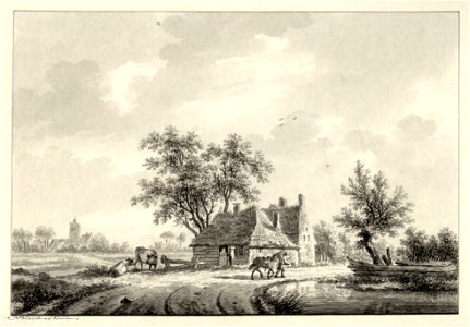 HUA-206411-Gezicht op een landschap met een boerderij in de buurt van het huis De Wiers bij VreeswijkNB De gemeenten Jutphaas en Vreeswijk zijn per 1 juli 1971 s