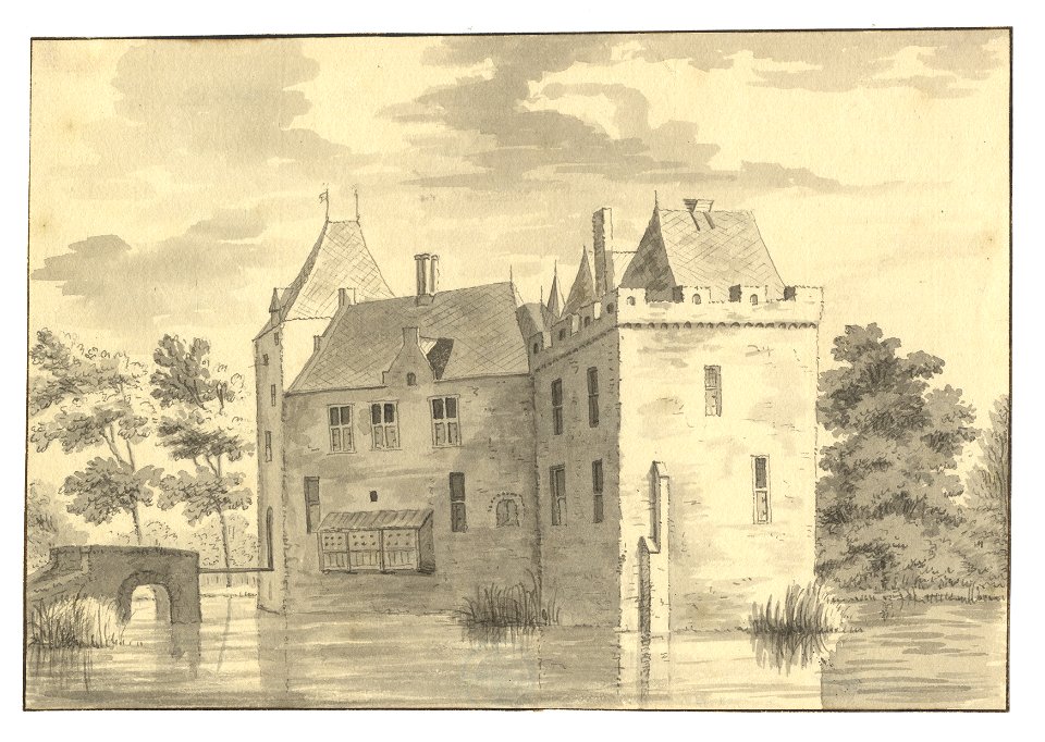 HUA-201665-Gezicht op het omgrachte kasteel Nijenrode bij Breukelen uit het westenNB Het kasteel heeft tegenwoordig het adres Straatweg 25 te Breukelen