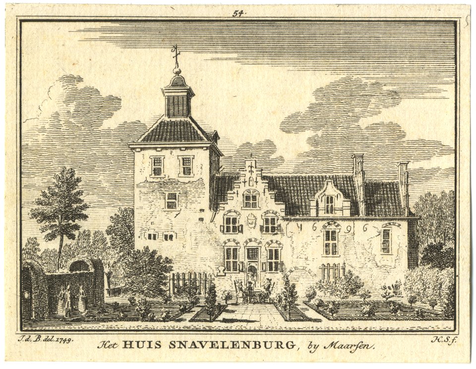HUA-201897-Gezicht op de voorgevel van het kasteel Snaafburg bij Maarssen