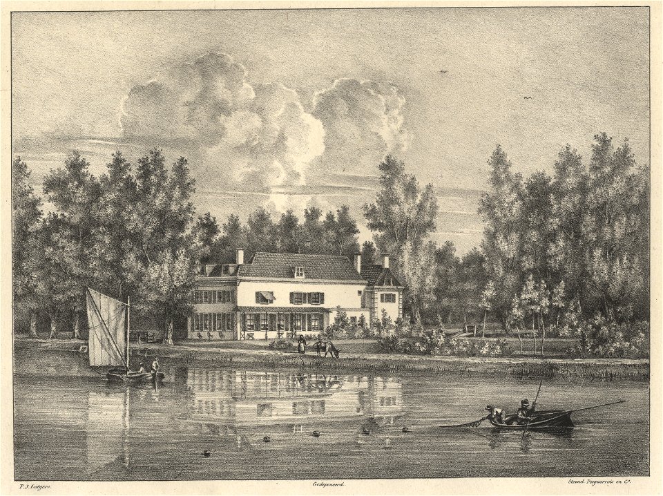 HUA-201610-Gezicht over de Vecht op het huis Middenhoek aan de Rijksstraatweg te Loenen aan de Vecht