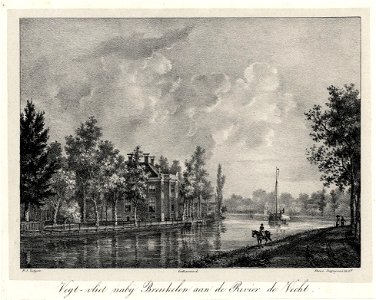 HUA-202026-Gezicht op de Vecht bij Breukelen met links het huis Vechtvliet uit het zuiden