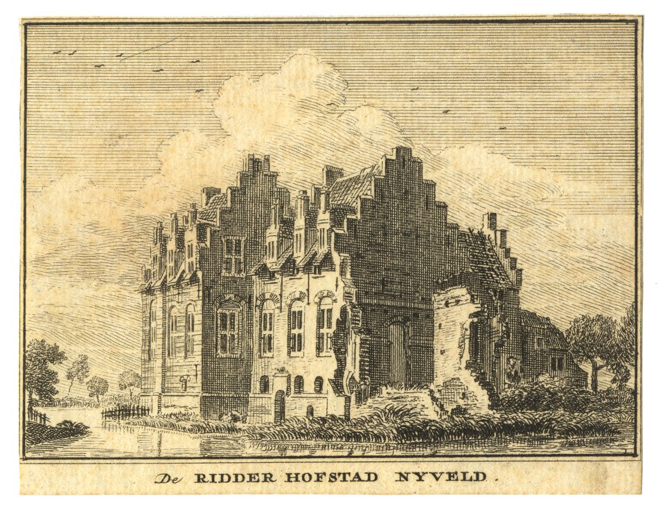 HUA 201689 Gezicht Op Het Omgrachte Kasteel Nijeveld Bij Veldhuizen Uit