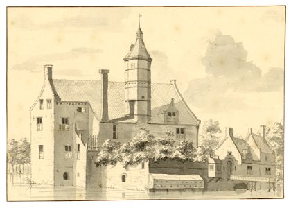 HUA-202083-Gezicht op het kasteel Wulven te Houten uit het zuiden
