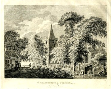 HUA-206210-Gezicht in het dorp Maartensdijk met de Nederlands Hervormde kerk gedeeltelijk zichtbaar achter de bomen