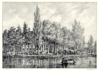 HUA-202107-Gezicht over de Vecht op de zij en de voogevel van het huis Weerestein bij Nieuwersluis