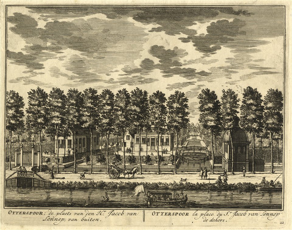 HUA-201778-dGezicht over de Vecht op de buitenplaats Otterspoor bij Maarsseveen