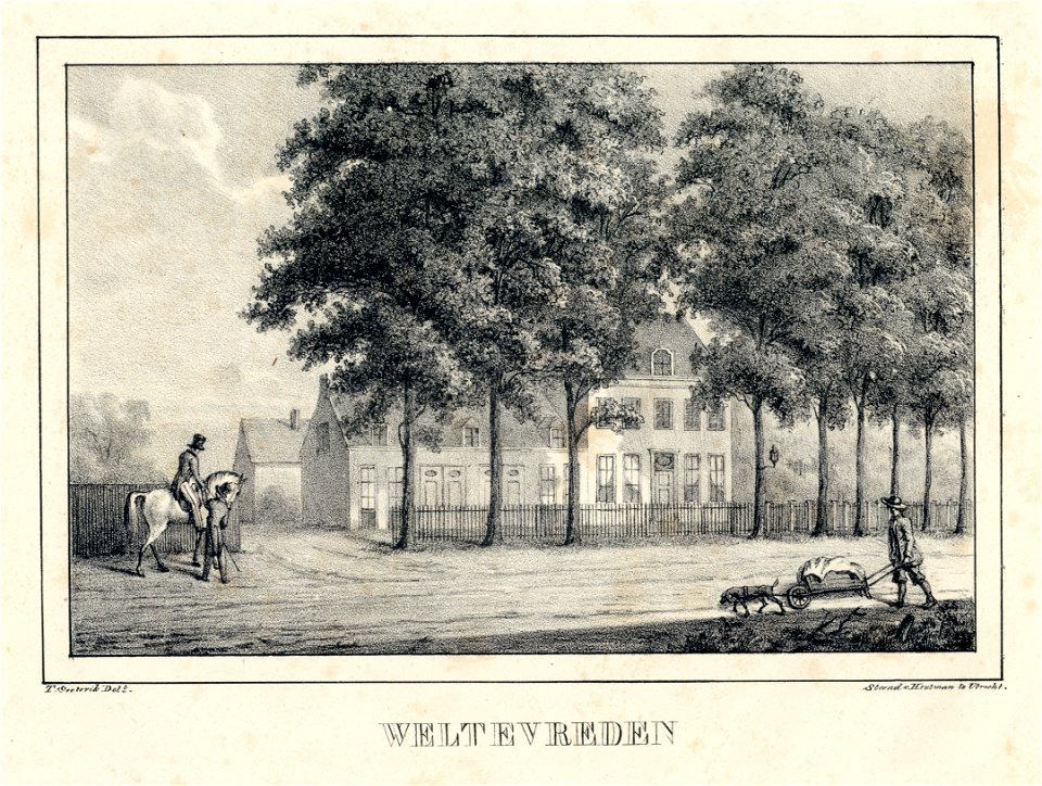 HUA-202120-Gezicht op de zij en de voorgevel van het huis Weltevreden te Zeist