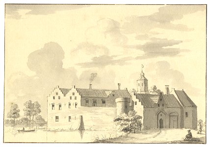 HUA-201806-Gezicht op het huis Rumelaar bij WoudenbergNB Het huis Rumelaar lag ten zuidoosten van Woudenberg tegen de gemeentegrens van Maarsbergen aan