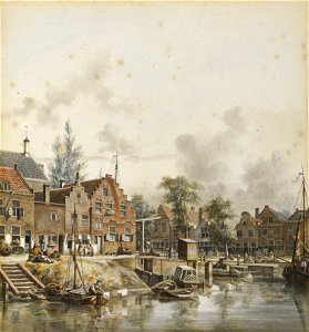 HUA-206898-Gezicht op de stadsbuitengracht te Utrecht uit het zuidwesten met links de huizen aan de Weerdsingel WZ met daarachter de Weerdsluis en rechts de huiz
