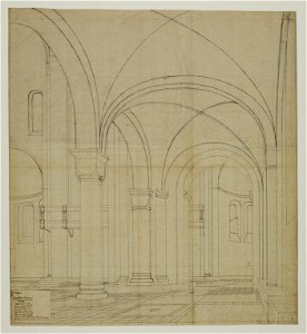 HUA-216799-Interieur van de Mariakerk te Utrecht de zuidelijke zijbeuk uit het westen