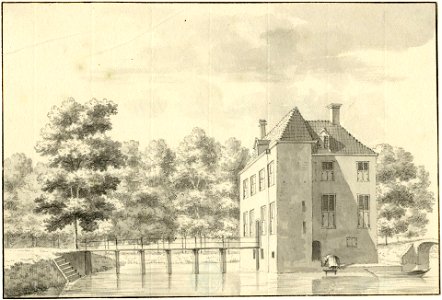 HUA-201827-Gezicht op het kasteel Rijnestein aan de Jutphasewetering bij Jutphaas uit het zuidoostenNB De gemeenten Jutphaas en Vreeswijk zijn per 1 juli 1971 sa