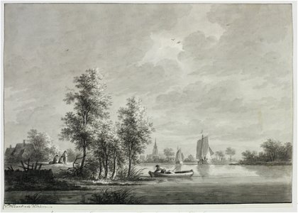 HUA-206240-Gezicht over de Lek op het dorp Honswijk