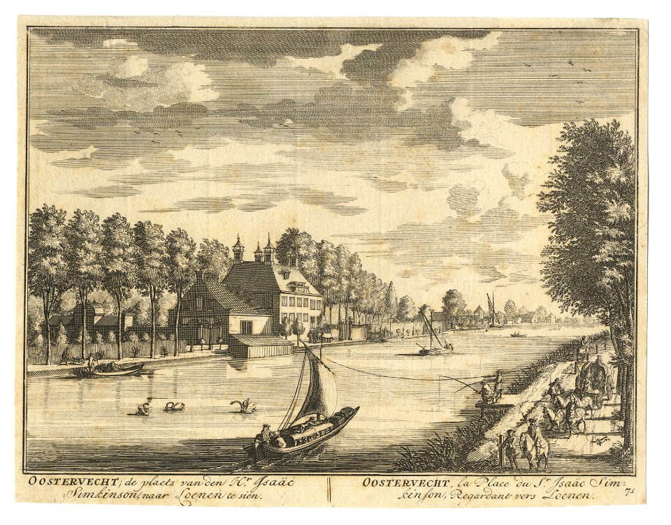 HUA-201722-Gezicht over de Vecht bij Loenen op het huis Oostervecht
