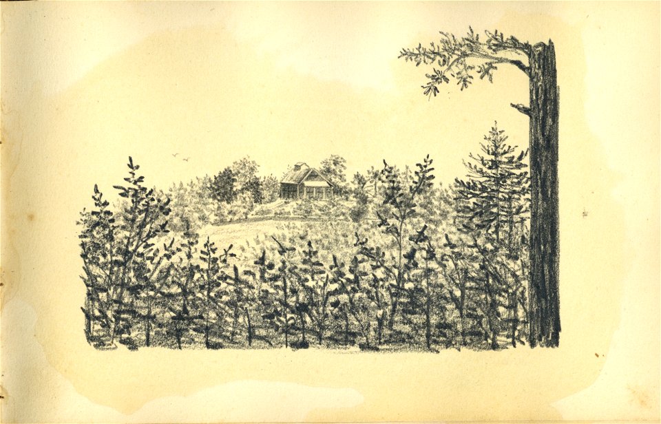 HUA-222077-Gezicht op de herberg Darthuizerberg te Darthuizen bij LeersumNB Blad uit het Schetsboek No 5 van Th Scharten 1892 1893 Het schetsboek bevat 40 tekeni