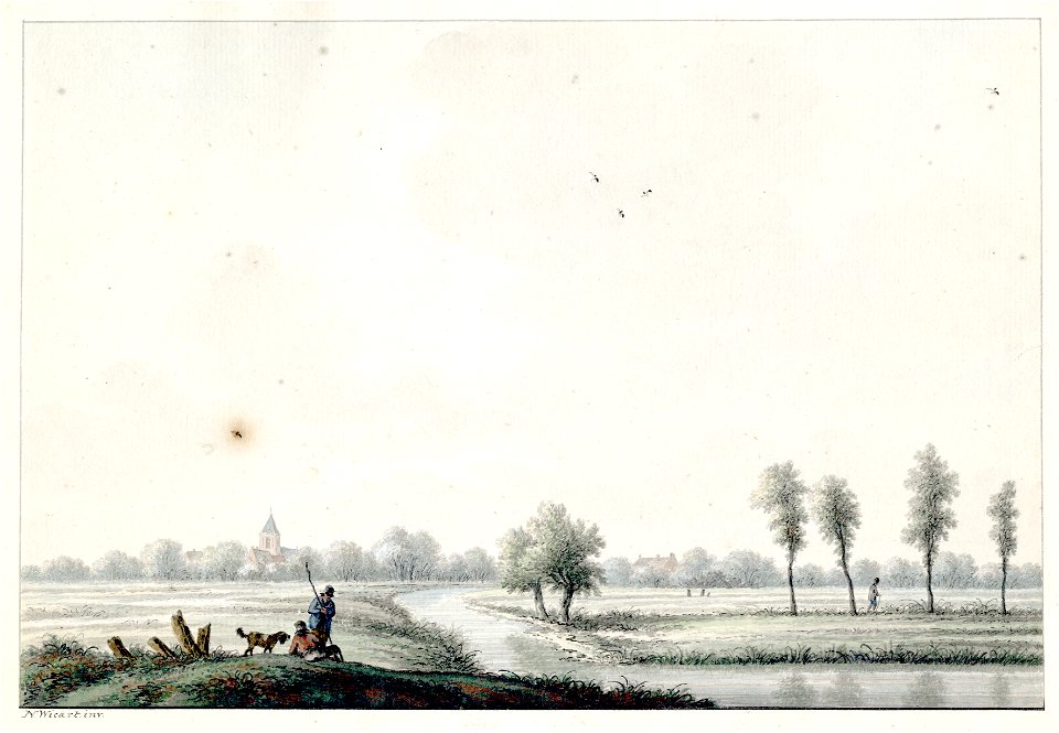 HUA-206212-Gezicht op het landschap in de omgeving van Blauwkapel met de kerktoren van Blauwkapel op de achtergrond